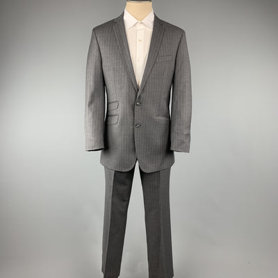 BEN SHERMAN 40 Gray Stripe Wool 33 x 30 Notch Lapel  Suit