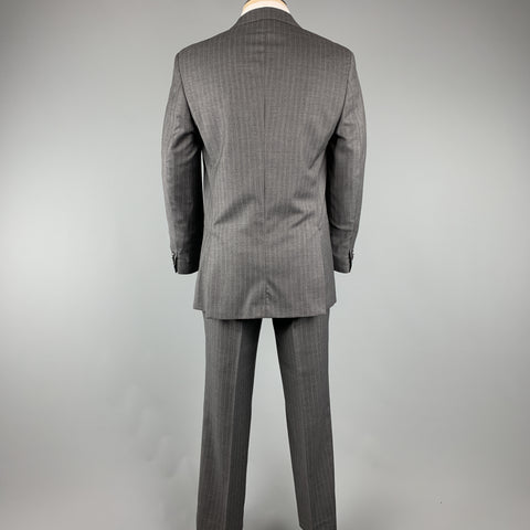 BEN SHERMAN 40 Gray Stripe Wool 33 x 30 Notch Lapel  Suit