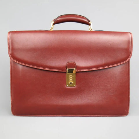 BIANCHI e NARDI Cheery Brown & Gold Leather Briefcase BIANCHI e NARDI