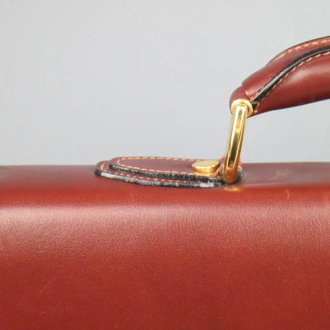 BIANCHI e NARDI Cheery Brown & Gold Leather Briefcase BIANCHI e NARDI