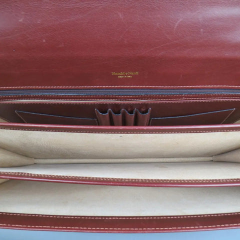 BIANCHI e NARDI Cheery Brown & Gold Leather Briefcase BIANCHI e NARDI