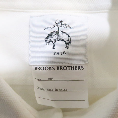 BLACK FLEECE Taille S Polo blanc uni piqué boutonné