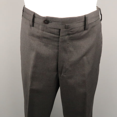 BORRELLI Size 32 Charcoal Solid Lana wool 28 Zip Fly Dress Pants