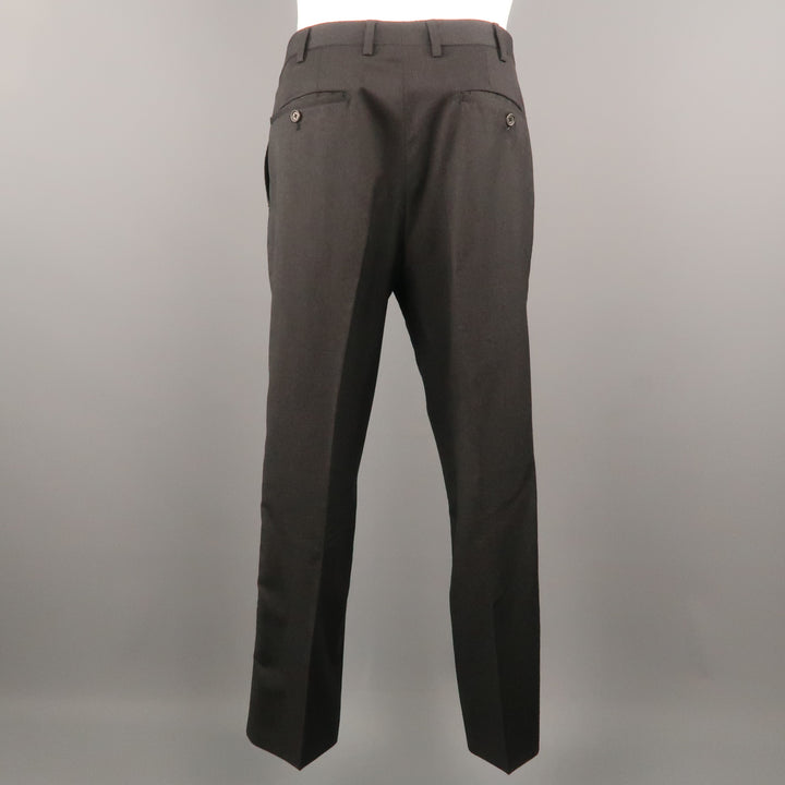 BORRELLI Size 32 Charcoal Solid Lana wool 28 Zip Fly Dress Pants