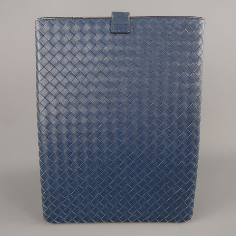 BOTTEGA VENETA Navy Woven Intrecciato Leather iPad Tablet Case