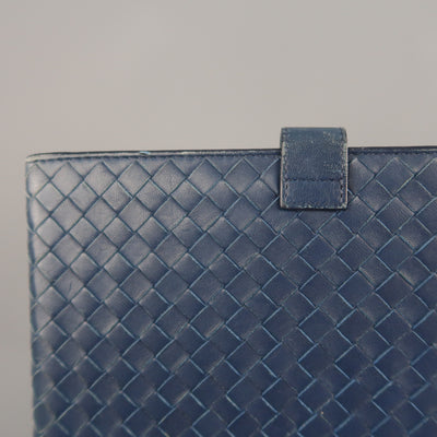 BOTTEGA VENETA Navy Woven Intrecciato Leather iPad Tablet Case