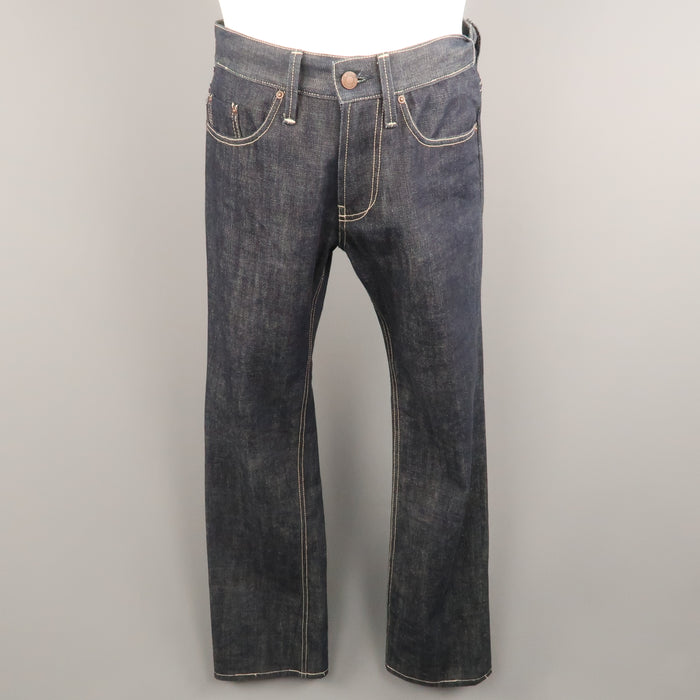 BOTTEGA VENETA Size 28 Indigo Solid Denim 30 Zip Fly Jeans