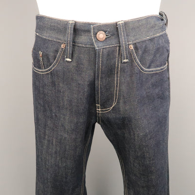 BOTTEGA VENETA Size 28 Indigo Solid Denim 30 Zip Fly Jeans
