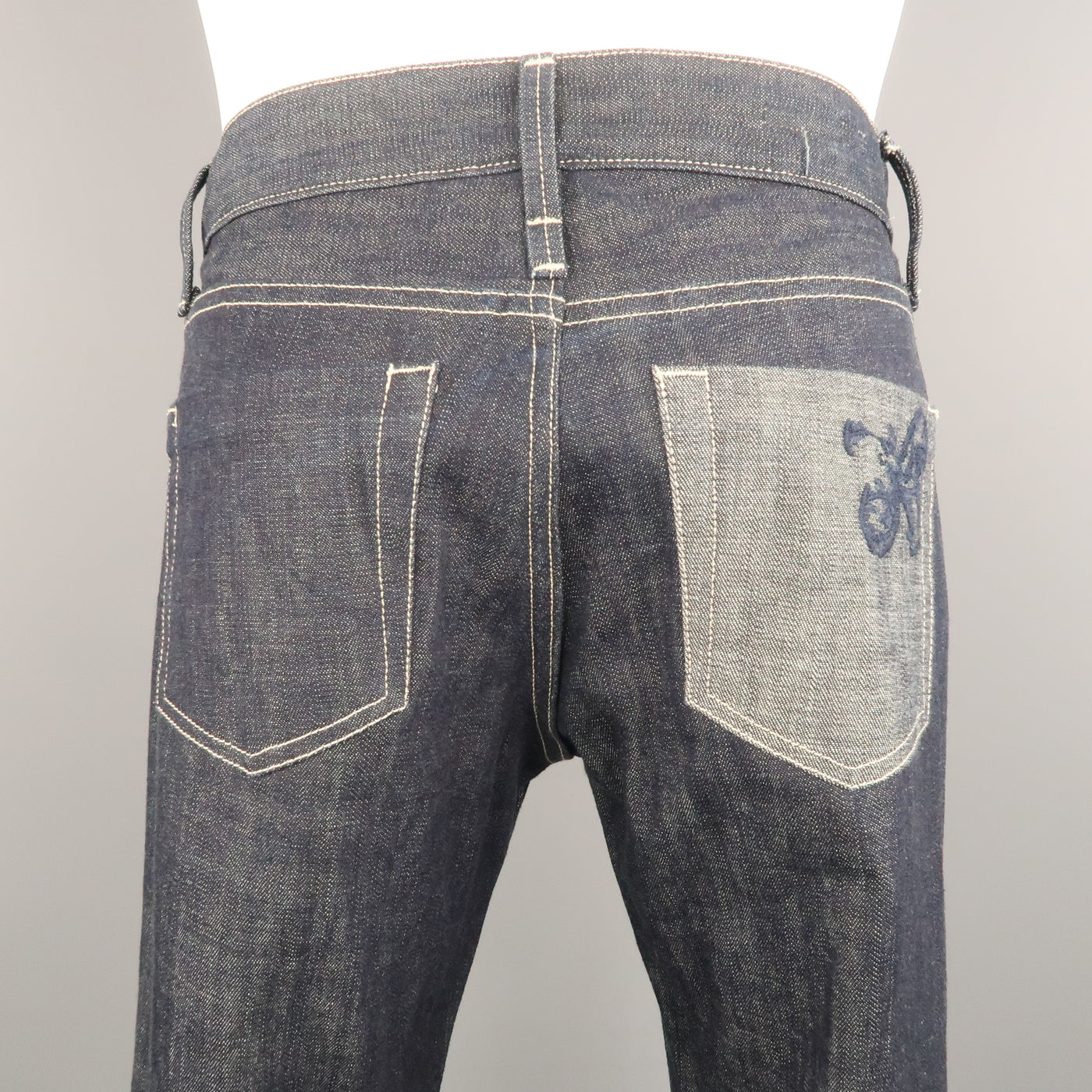 BOTTEGA VENETA Size 28 Indigo Solid Denim 30 Zip Fly Jeans