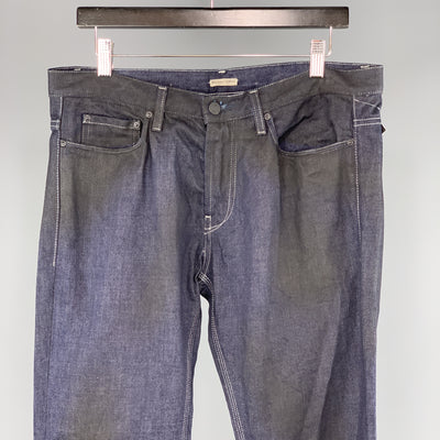 BOTTEGA VENETA Size 34 x 33 Indigo Contrast Stitch Denim Zip Fly Jeans