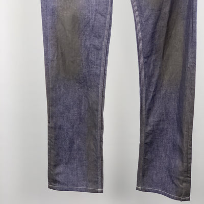 BOTTEGA VENETA Size 34 x 33 Indigo Contrast Stitch Denim Zip Fly Jeans