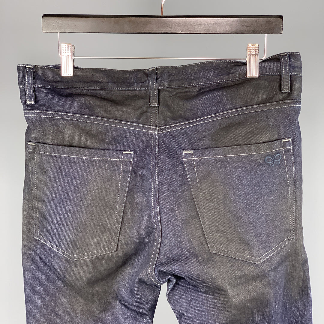 BOTTEGA VENETA Size 34 x 33 Indigo Contrast Stitch Denim Zip Fly Jeans