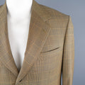 BRIONI 40 Regular Gold & Navy Plaid Wool Sport Coat BRIONI