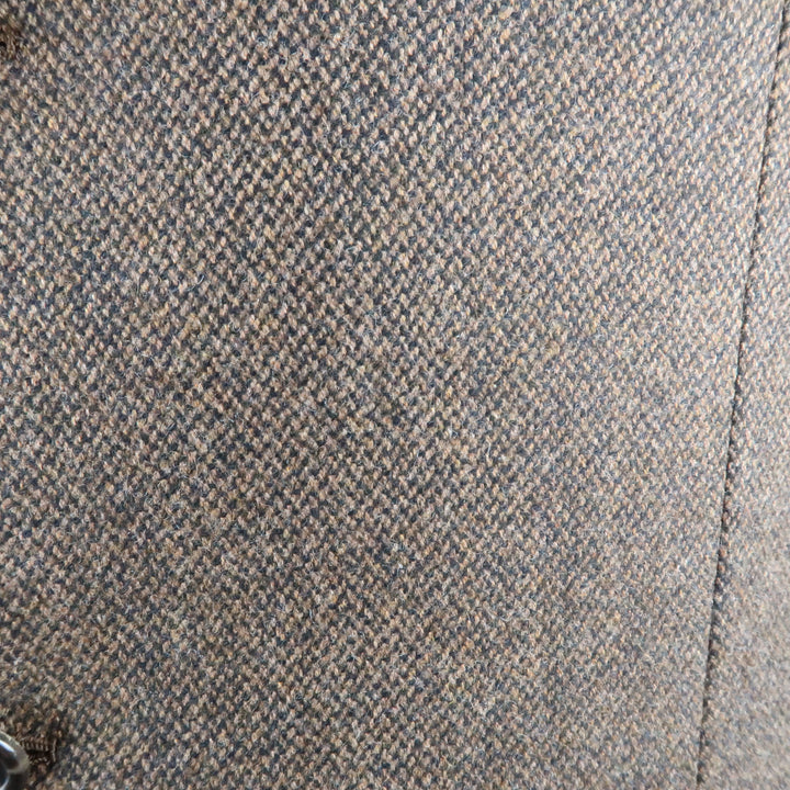 BRIONI 42 Regular Brown & Black Heather Wool / Cashmere Notch Lapel  Sport Coat