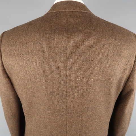 BRIONI 42 Regular Brown & Black Heather Wool / Cashmere Notch Lapel  Sport Coat