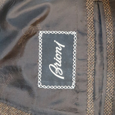 BRIONI 42 Regular Brown & Black Heather Wool / Cashmere Notch Lapel  Sport Coat