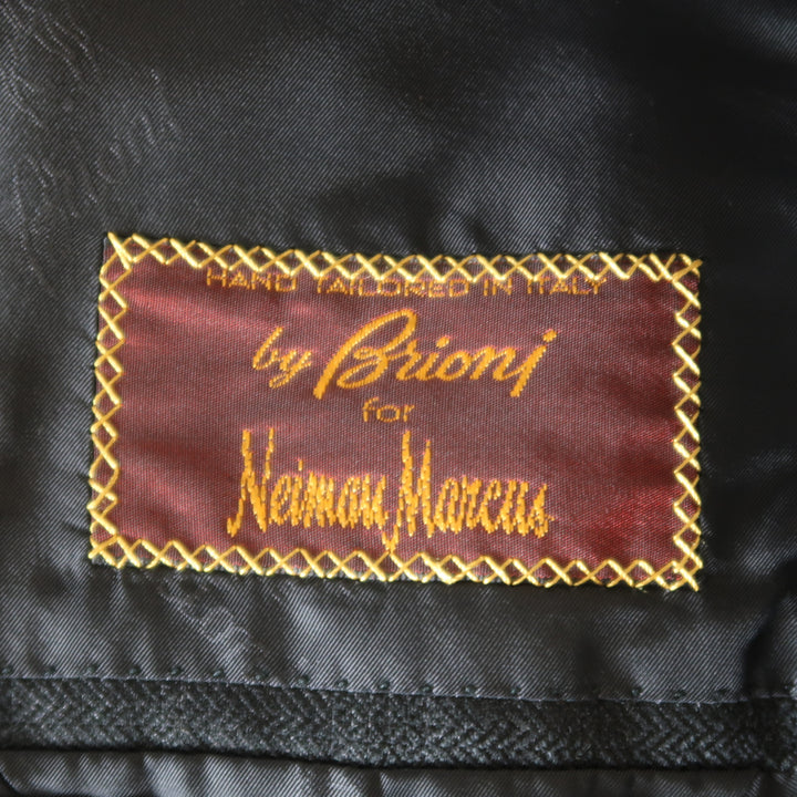 BRIONI Size 42 Black Wool Blend Windowpane Sport Coat