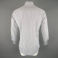 BRIONI Size L Light Blue Stripe Cotton Long Sleeve Shirt BRIONI