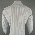 BRIONI Size L Light Blue Stripe Cotton Long Sleeve Shirt BRIONI
