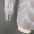 BRIONI Size L Light Blue Stripe Cotton Long Sleeve Shirt BRIONI