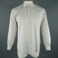 BRIONI Size L White Window Pane Cotton Dress Shirt BRIONI