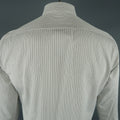 BRIONI Size L White Window Pane Cotton Dress Shirt BRIONI