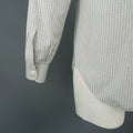 BRIONI Size L White Window Pane Cotton Dress Shirt BRIONI