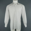 BRIONI Size M Gray Stripe Cotton Long Sleeve French Cuff Shirt BRIONI