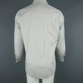BRIONI Size M Gray Stripe Cotton Long Sleeve French Cuff Shirt BRIONI