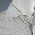 BRIONI Size S Gray Stripe Cotton Contrast Collar French Cuff Long Sleeve Shirt BRIONI