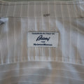 BRIONI Size S Gray Stripe Cotton Contrast Collar French Cuff Long Sleeve Shirt BRIONI