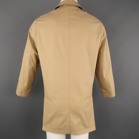 BROOKS BROTHERS S Khaki Cotton Zip & Buttons Coat
