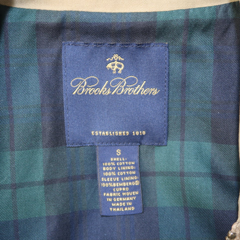 BROOKS BROTHERS S Khaki Cotton Zip & Buttons Coat