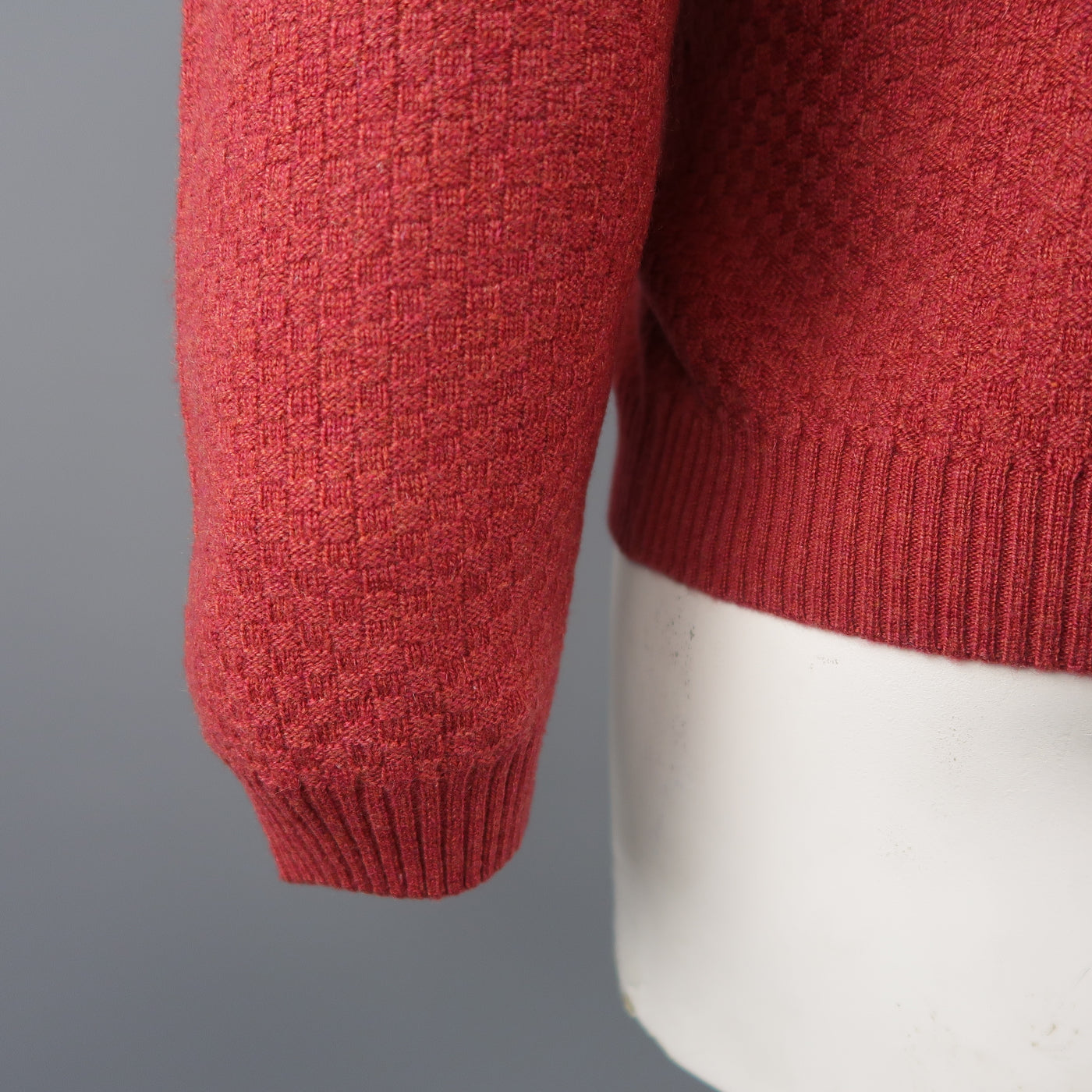 BROOKS BROTHERS Size L Brick Knitted Cashmere Crew-Neck Sweater