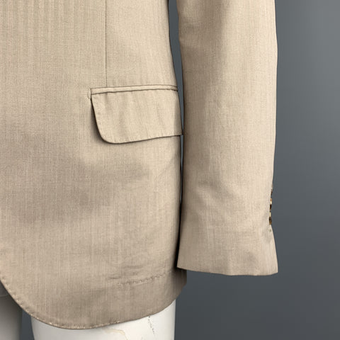 BRUNELLO CUCINELLI Abrigo sport 40 de algodón color arena con solapa de muesca 
