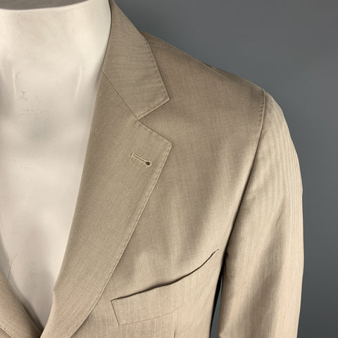BRUNELLO CUCINELLI Abrigo sport 40 de algodón color arena con solapa de muesca 
