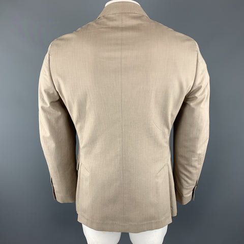 BRUNELLO CUCINELLI Abrigo sport 40 de algodón color arena con solapa de muesca 