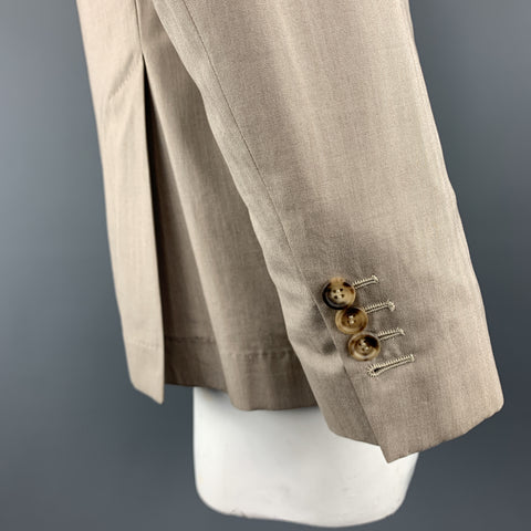 BRUNELLO CUCINELLI Abrigo sport 40 de algodón color arena con solapa de muesca 