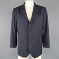 BRUNELLO CUCINELLI 44 R Navy Wool / Silk Notch Lapel Sport Coat BRUNELLO CUCINELLI