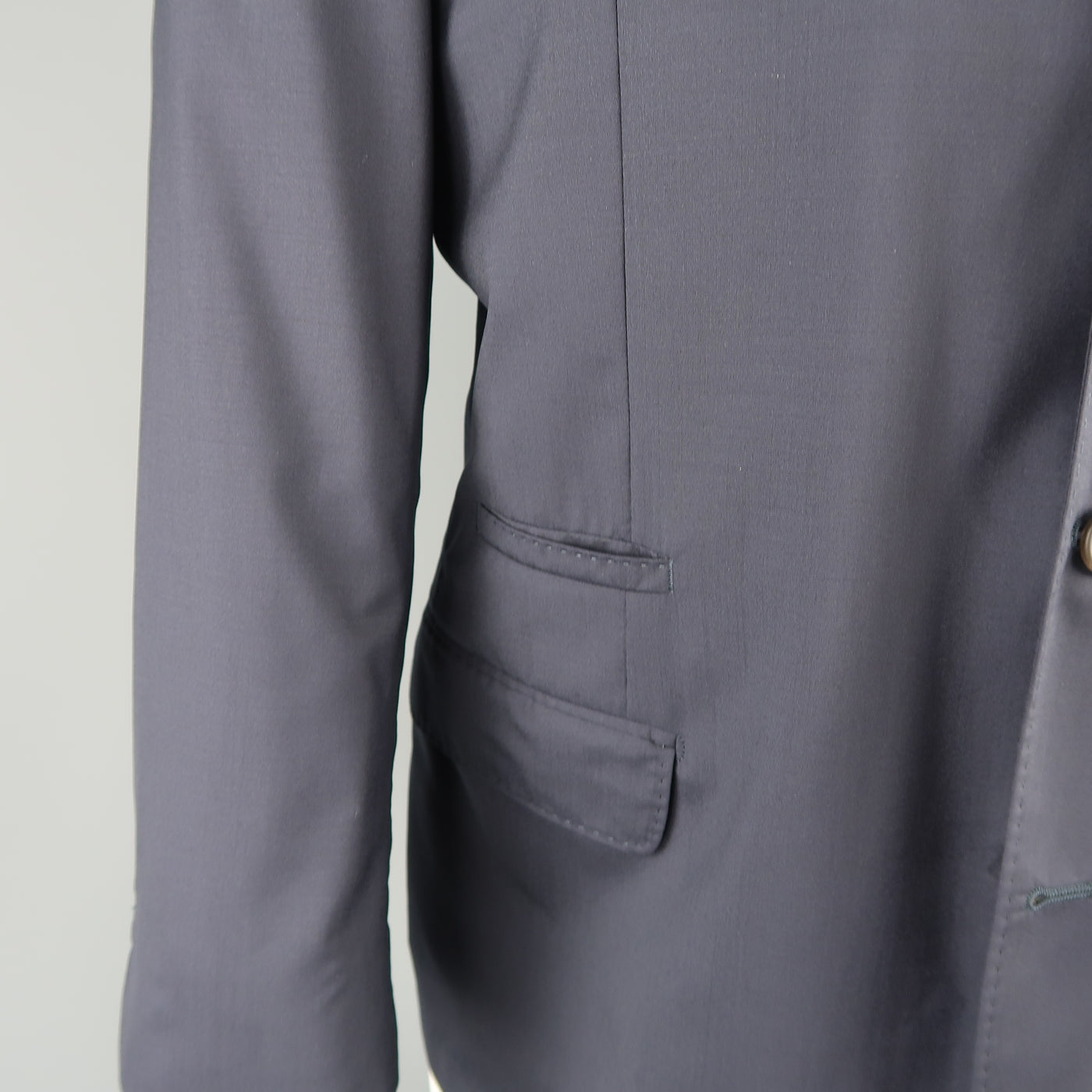 BRUNELLO CUCINELLI 44 R Navy Wool / Silk Notch Lapel Sport Coat