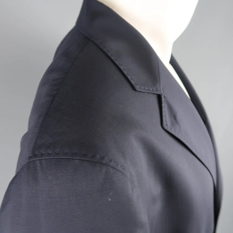 BRUNELLO CUCINELLI 44 R Navy Wool / Silk Notch Lapel Sport Coat BRUNELLO CUCINELLI