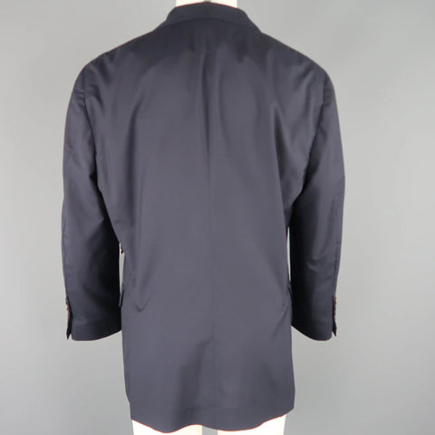 BRUNELLO CUCINELLI 44 R Navy Wool / Silk Notch Lapel Sport Coat BRUNELLO CUCINELLI