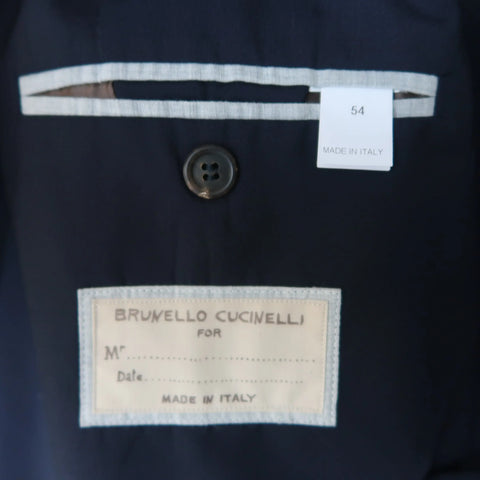 BRUNELLO CUCINELLI 44 R Navy Wool / Silk Notch Lapel Sport Coat BRUNELLO CUCINELLI