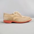 BRUNELLO CUCINELLI Size 10 Taupe Perforated Canvas Wingtip Lace Up Shoe BRUNELLO CUCINELLI