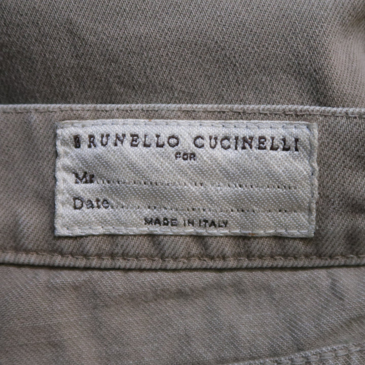 BRUNELLO CUCINELLI Size 30 x 28 Slim Low Rise Oatmeal Solid Denim Jeans