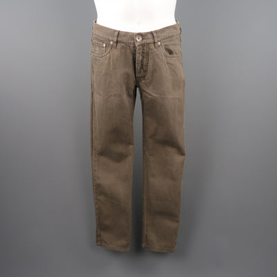 BRUNELLO CUCINELLI Size 30 x 28 Taupe Solid Denim Jeans