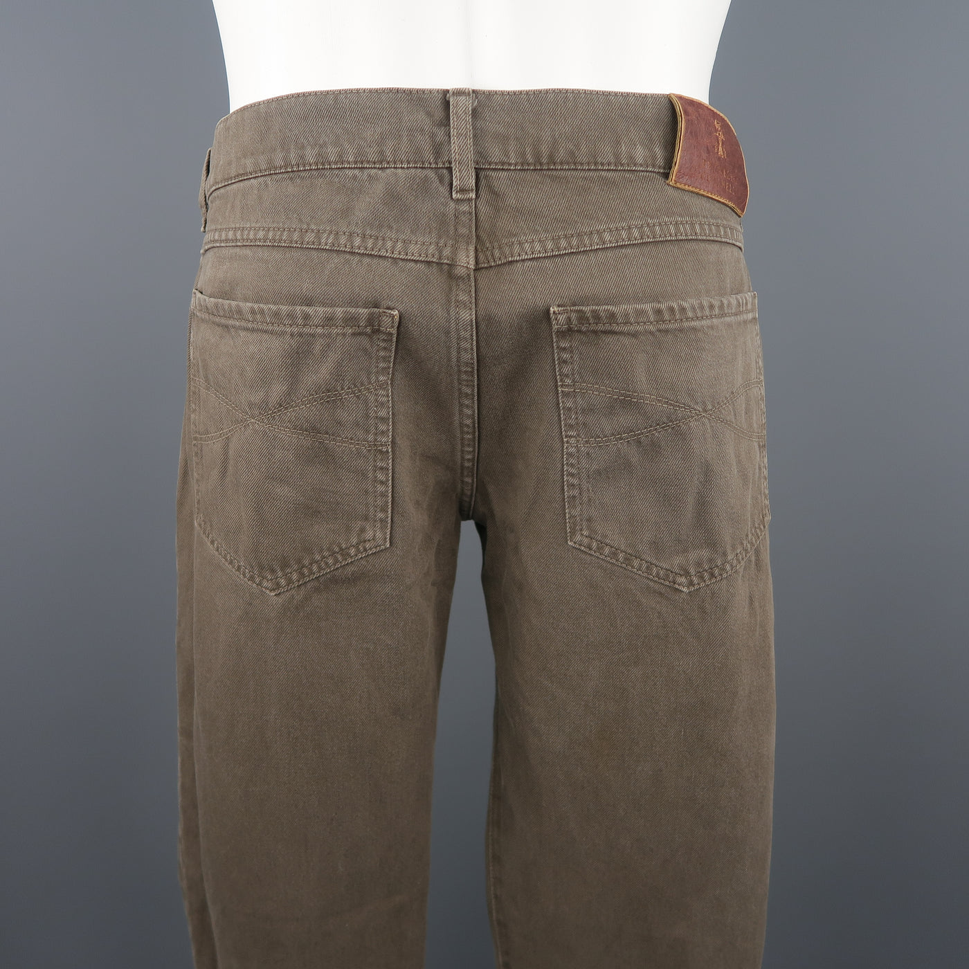 BRUNELLO CUCINELLI Size 30 x 28 Taupe Solid Denim Jeans