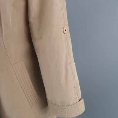 BRUNELLO CUCINELLI Size 4 Khaki Cotton Double Breasted A Line Trench Jacket
