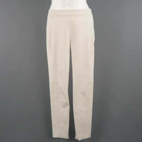 BRUNELLO CUCINELLI Size 4 Off White Cotton / Elastane Stretch Pants