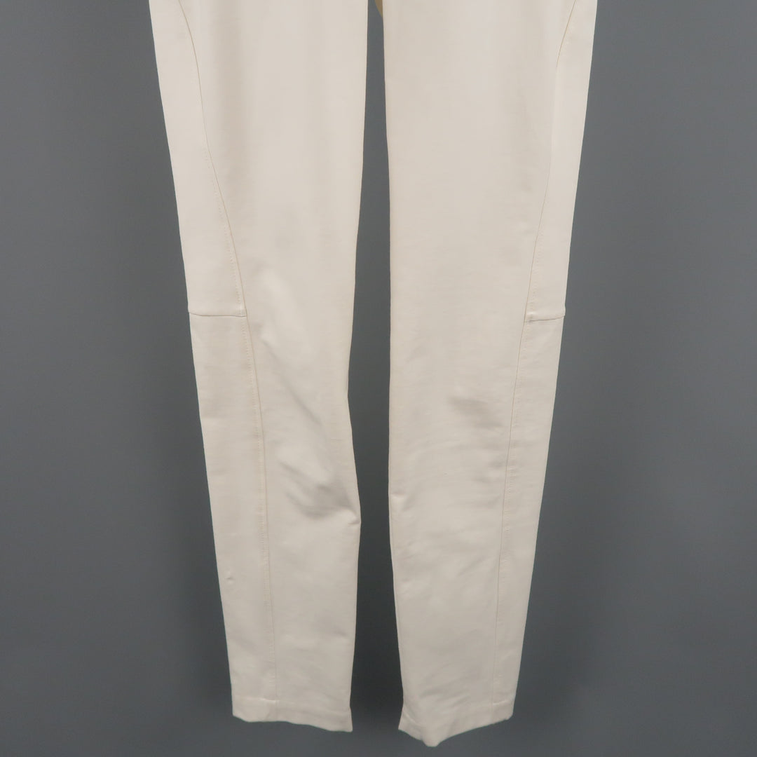 BRUNELLO CUCINELLI Size 4 Off White Cotton / Elastane Stretch Pants